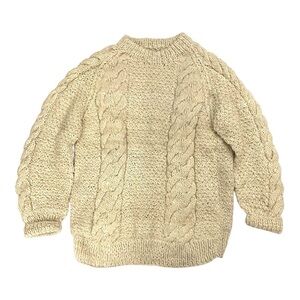 VTG Artesania Incas Fisherman Crew Sweater 100% Wool Chunky Knit Fits Medium